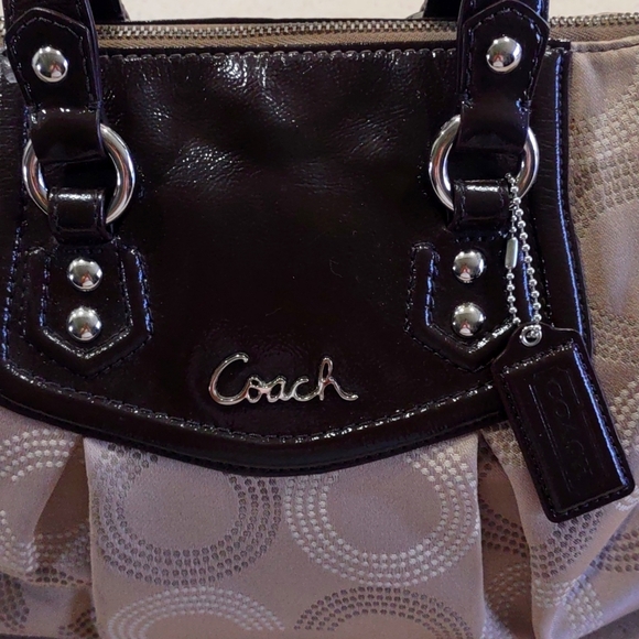 Coach Ashley Signature Satchel in Tan and Brown With Detachable Shoulder Strap - Picture 6 of 16